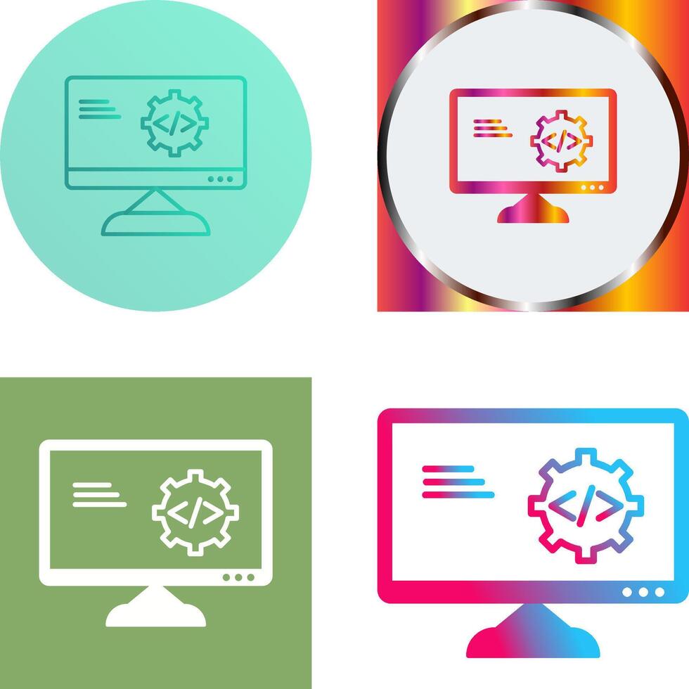 Unique Code Optimization Icon Design vector