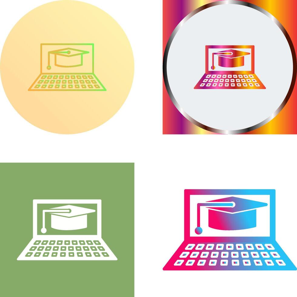 Unique Online Graduation Icon Design vector