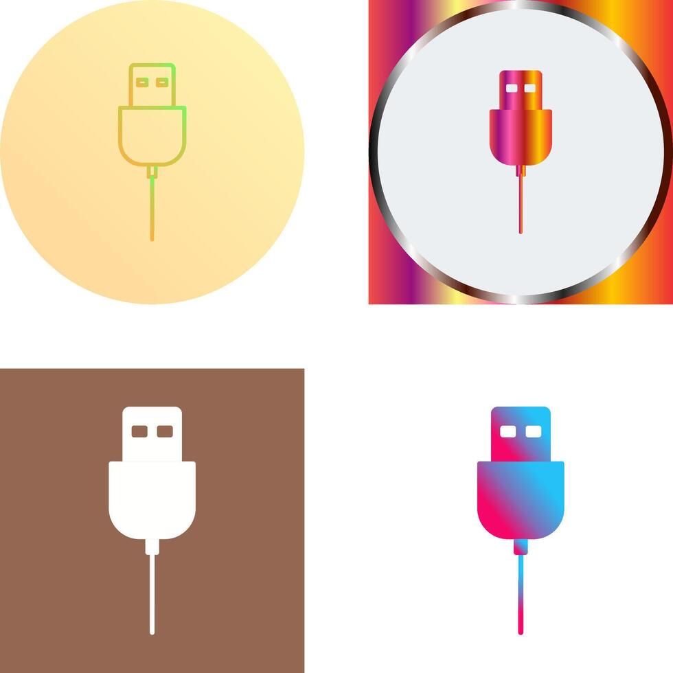 único USB cable icono diseño vector