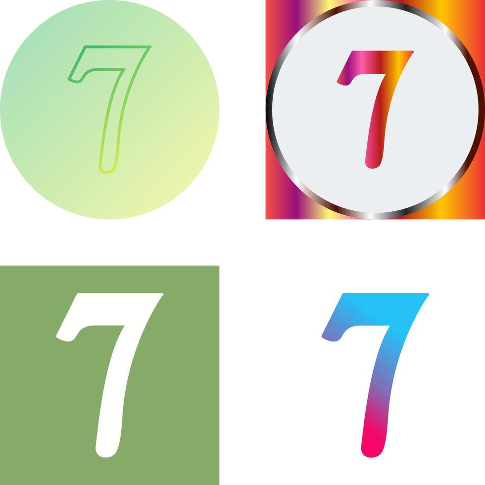 Number Seven Icon Design vector