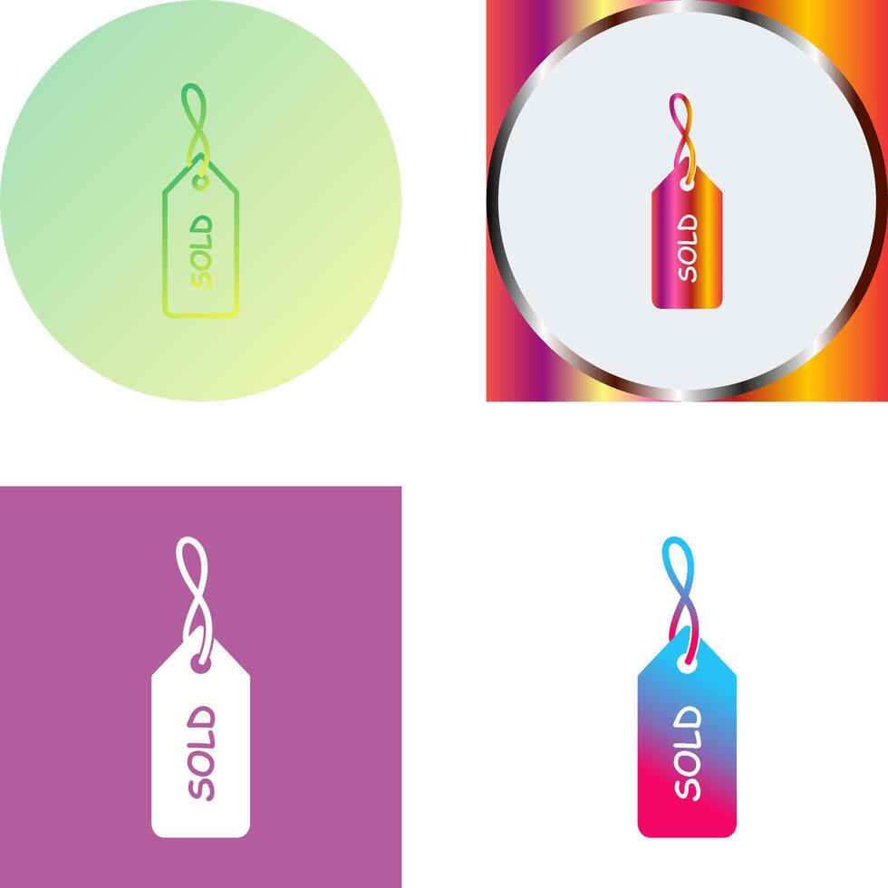 Unique Sold Tag Icon Design vector