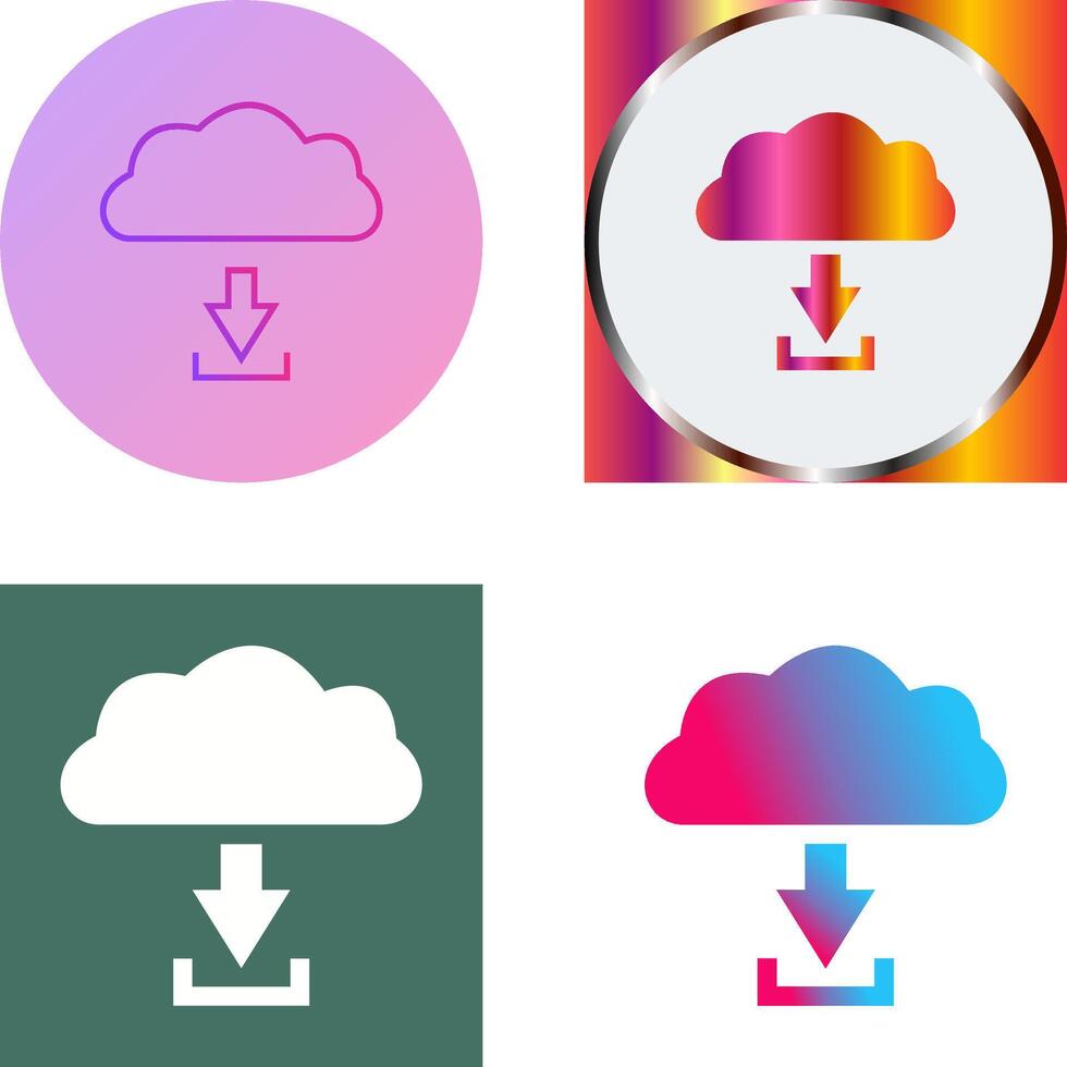 Unique Download from Cloud Icon Design vector
