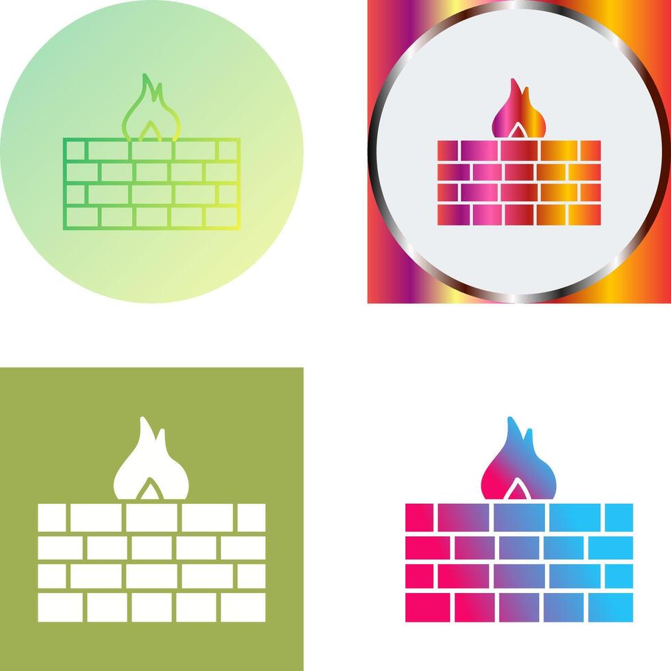 Unique Firewall Icon Design vector