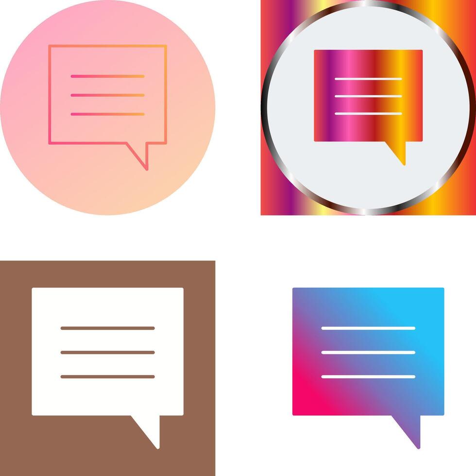 Unique Single Chat Bubble Icon Design vector