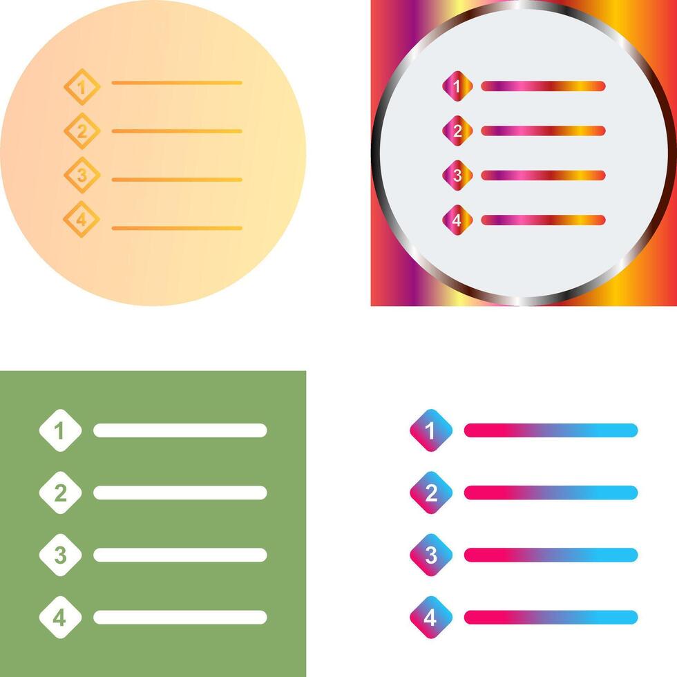 Unique Numbered list Icon Design vector