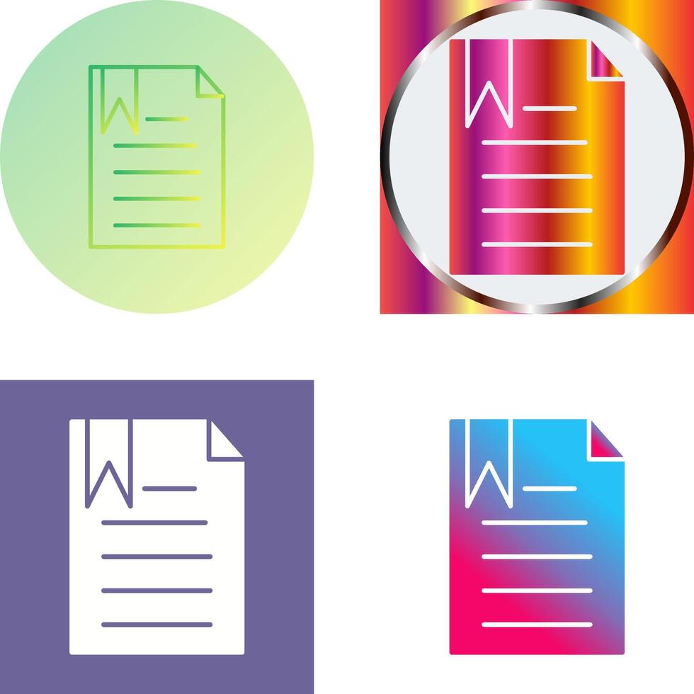 Unique Bookmarked Document Icon Design vector