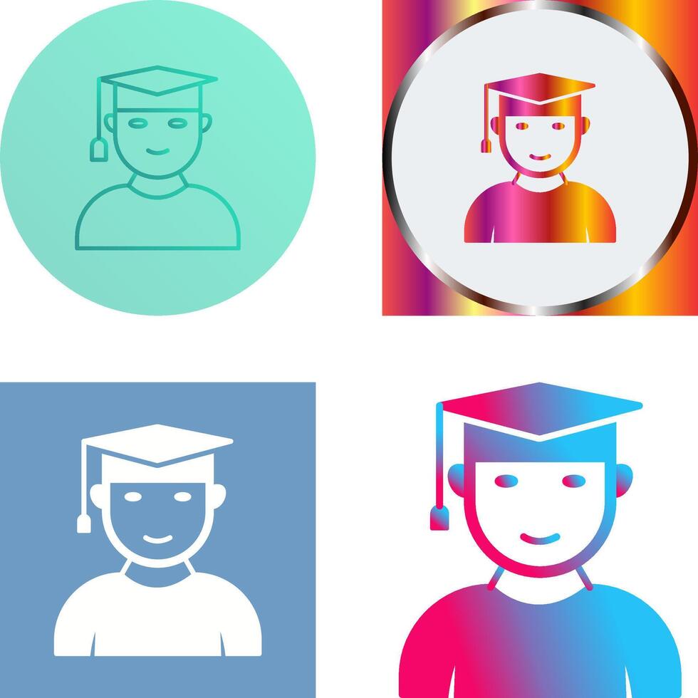 Unique Male Graduate Icon Design vector