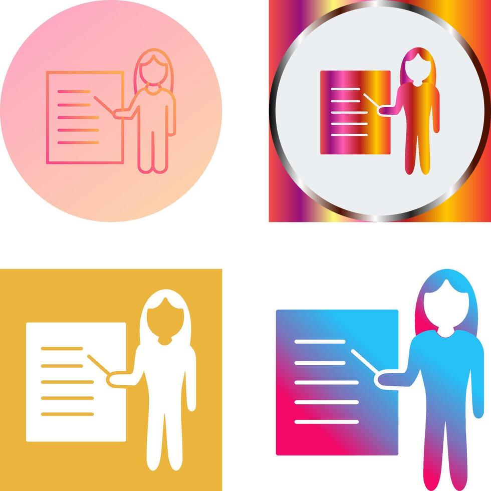 Unique Female Presenter Icon Design vector