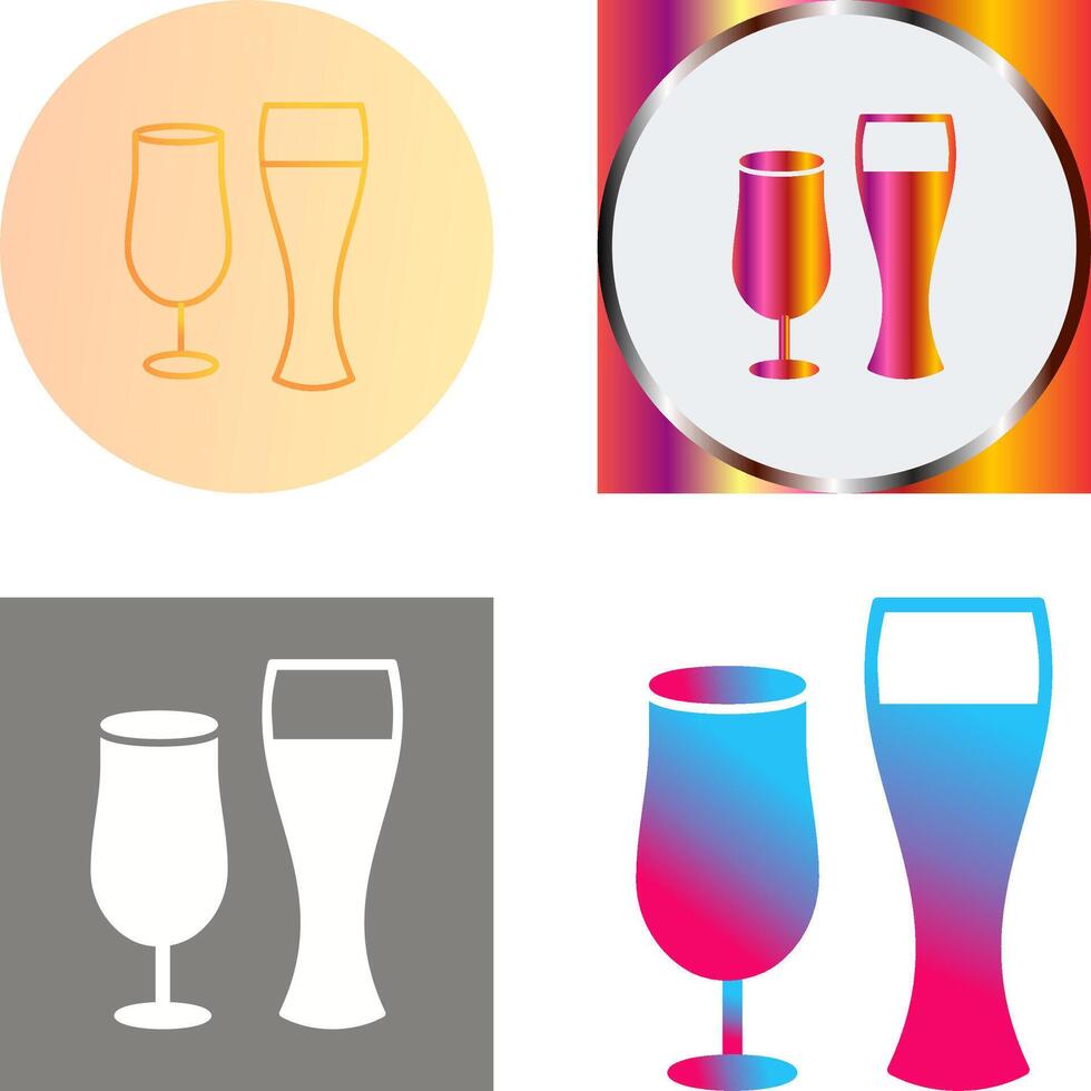 Unique Beer Glasses Icon Design vector
