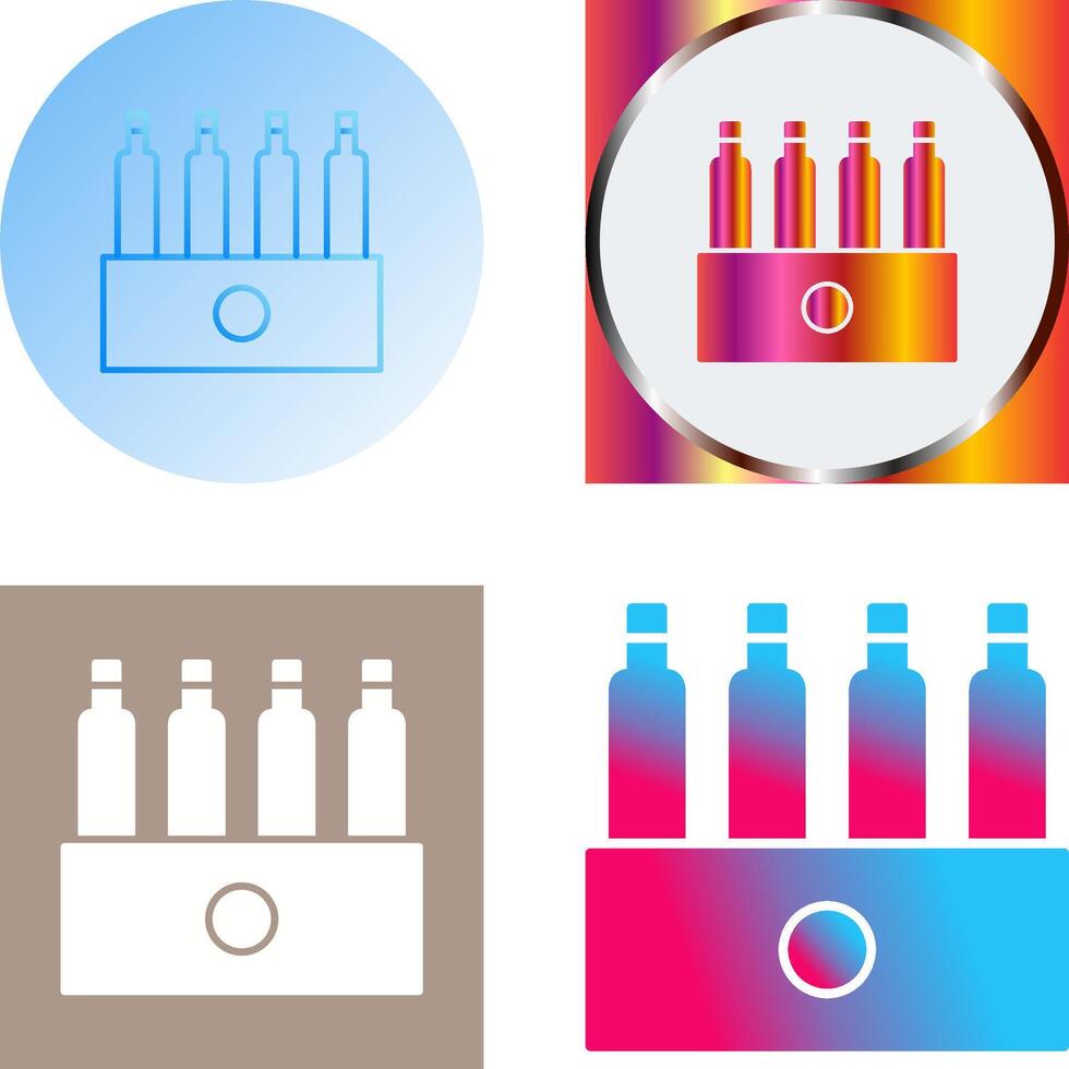Unique Pack of Beers Icon Design vector