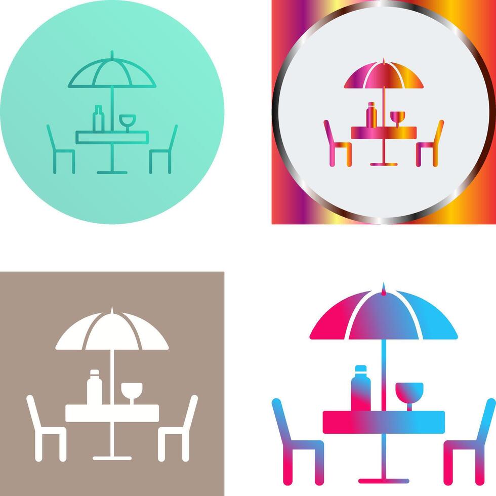 Unique Cafe Table Icon Design vector