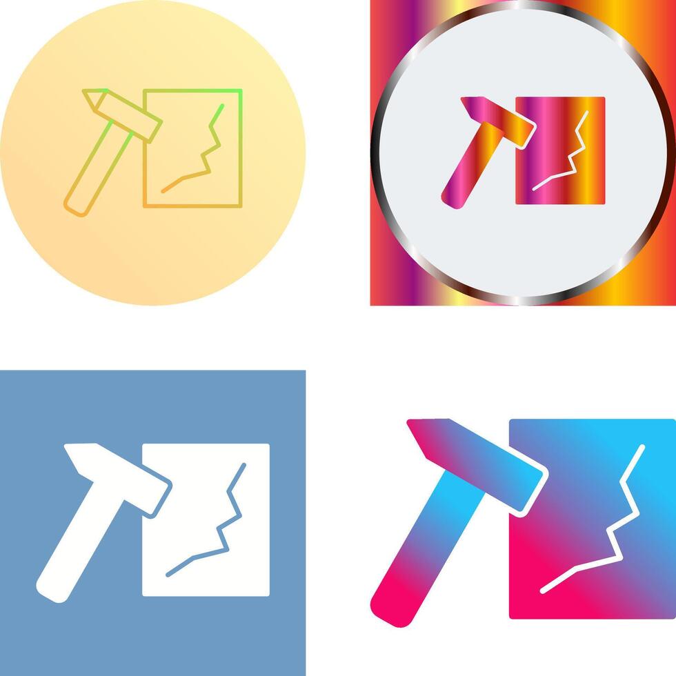 Unique Break Glass Icon Design vector