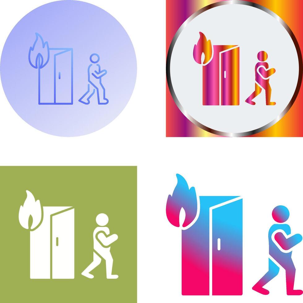 Unique Running from Fire Icon Design vector