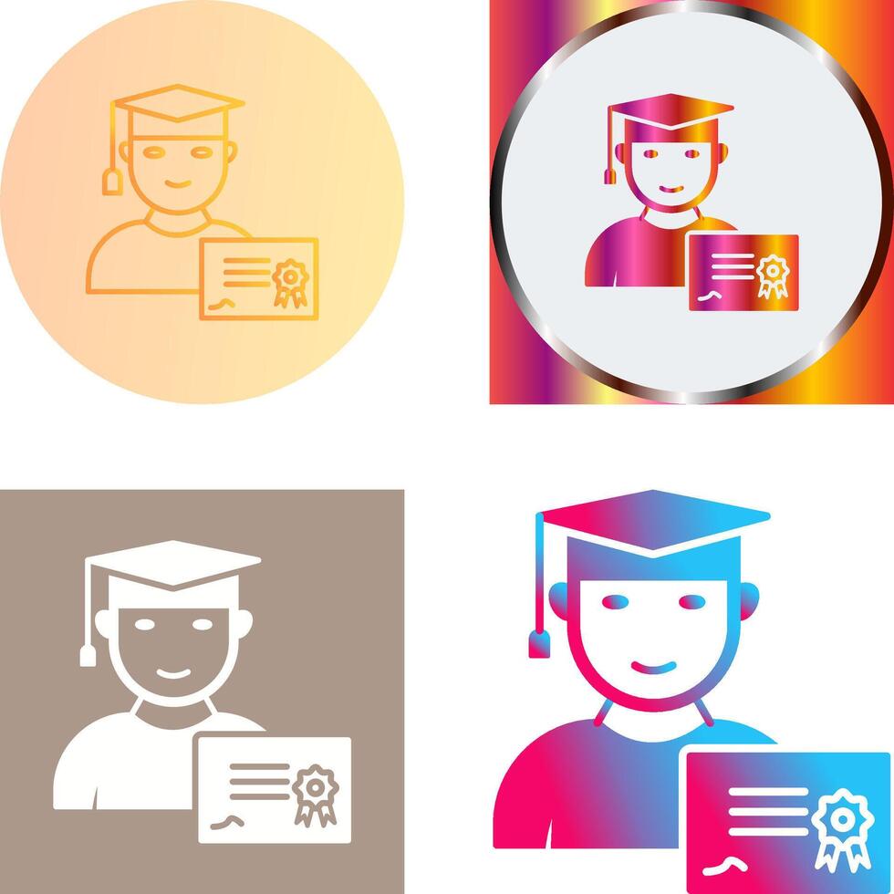 Unique Receiving Diploma Icon Design vector