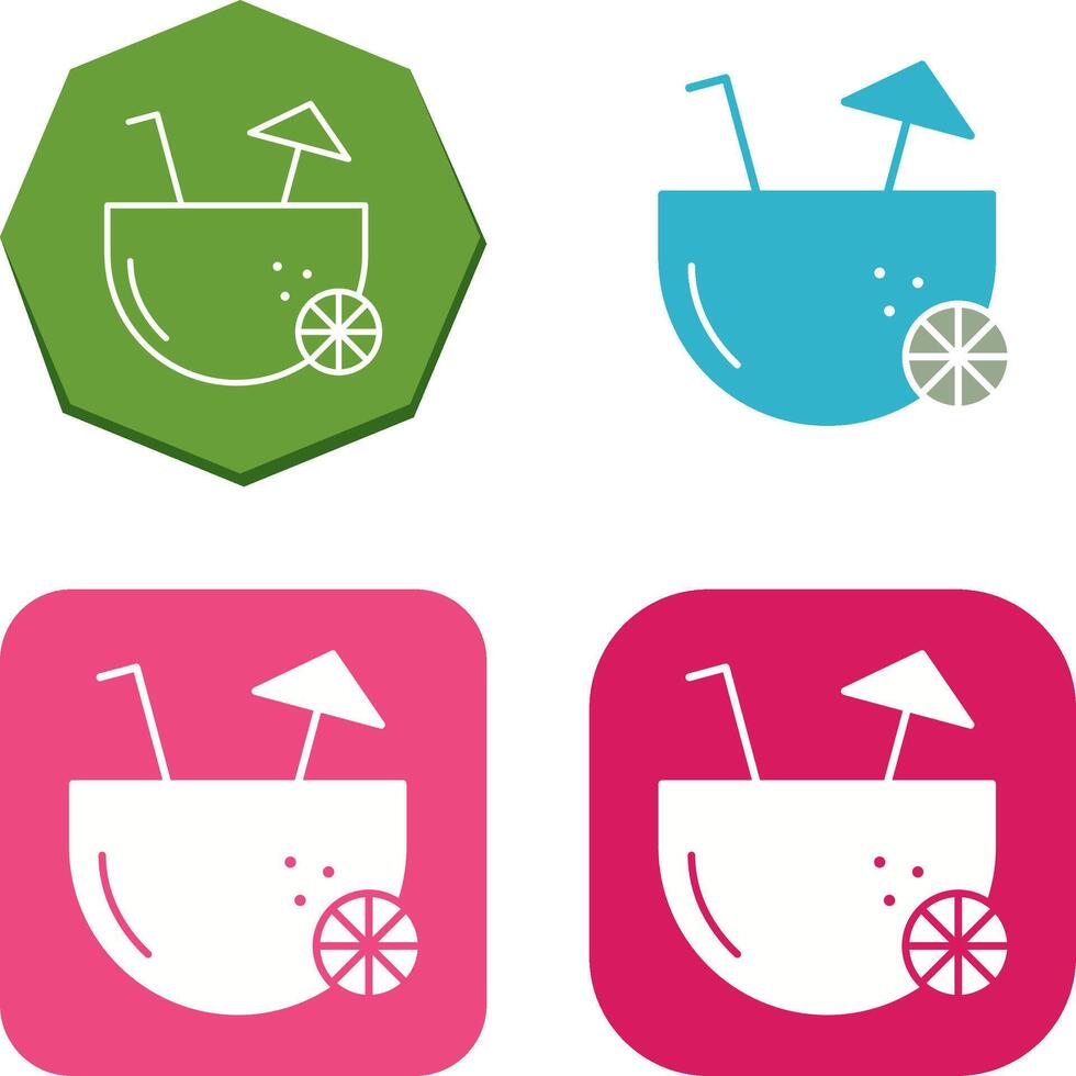 Coconut Drink Icon Design vector