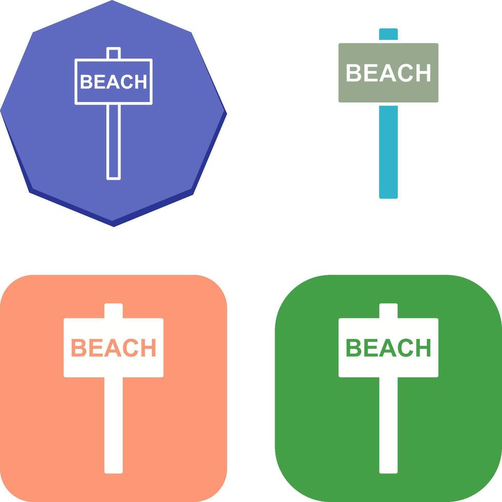 Beach Sign Icon Design vector