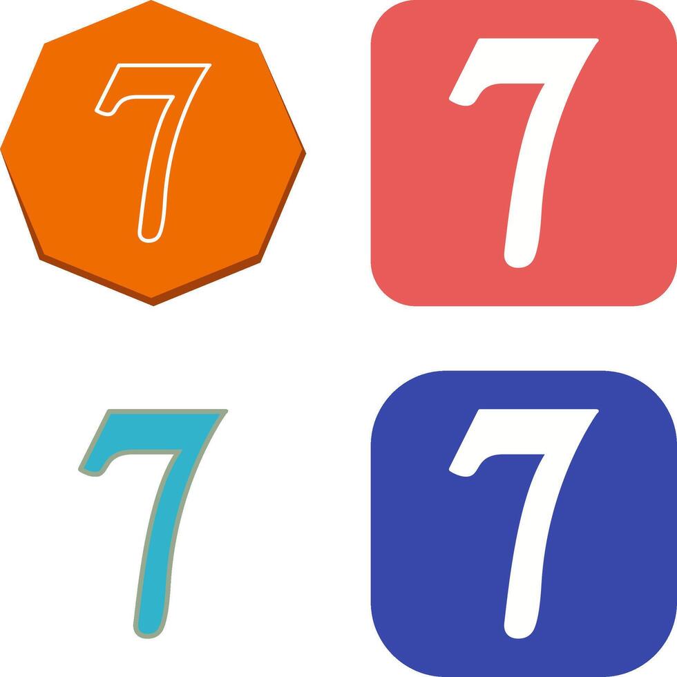 Number Seven Icon Design vector