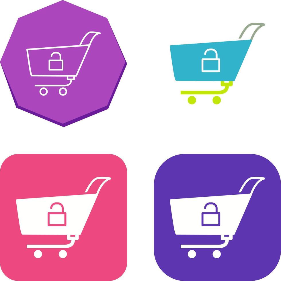 Unique Unlock Cart Icon Design vector