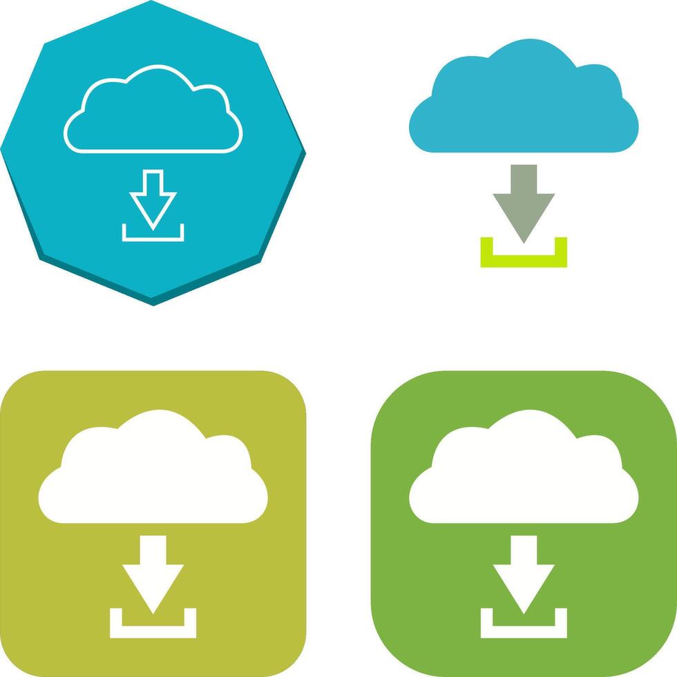 Unique Download from Cloud Icon Design vector