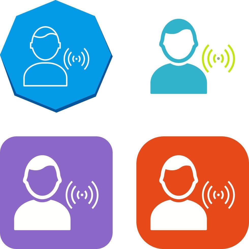 Unique Signal on User Icon Design vector