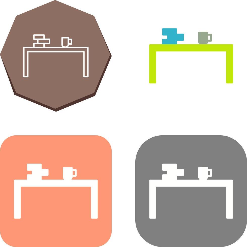 Unique Study Desk Icon Design vector