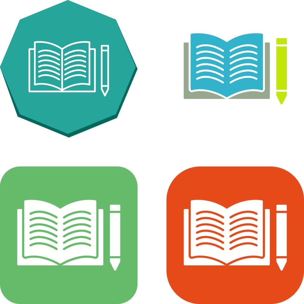 Unique Pencil and Book Icon Design vector