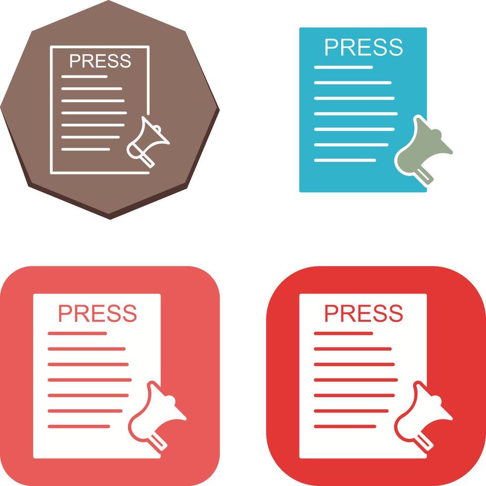 Unique Press Releases Icon Design vector