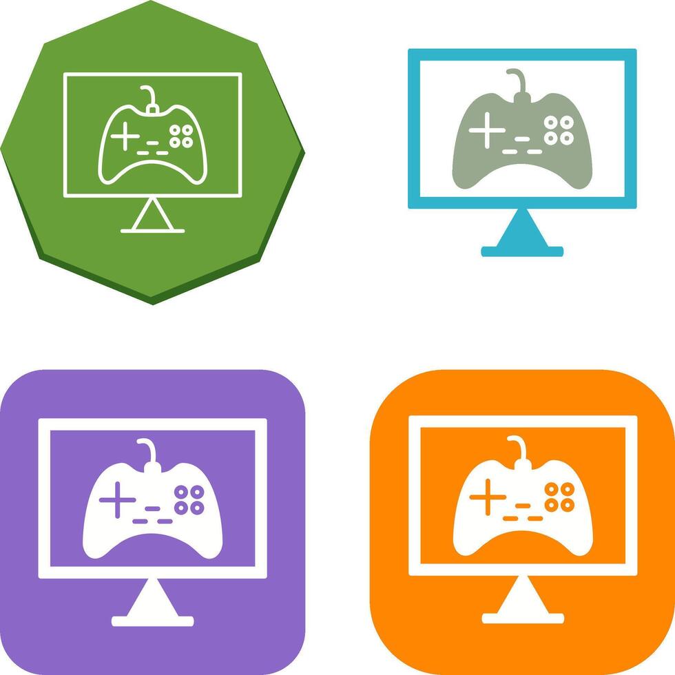 Unique Online Games Icon Design vector