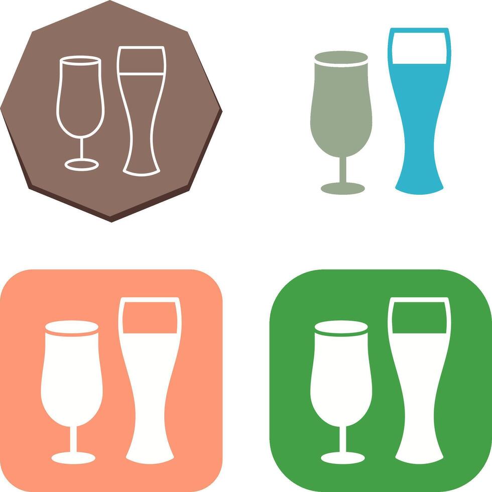 Unique Beer Glasses Icon Design vector