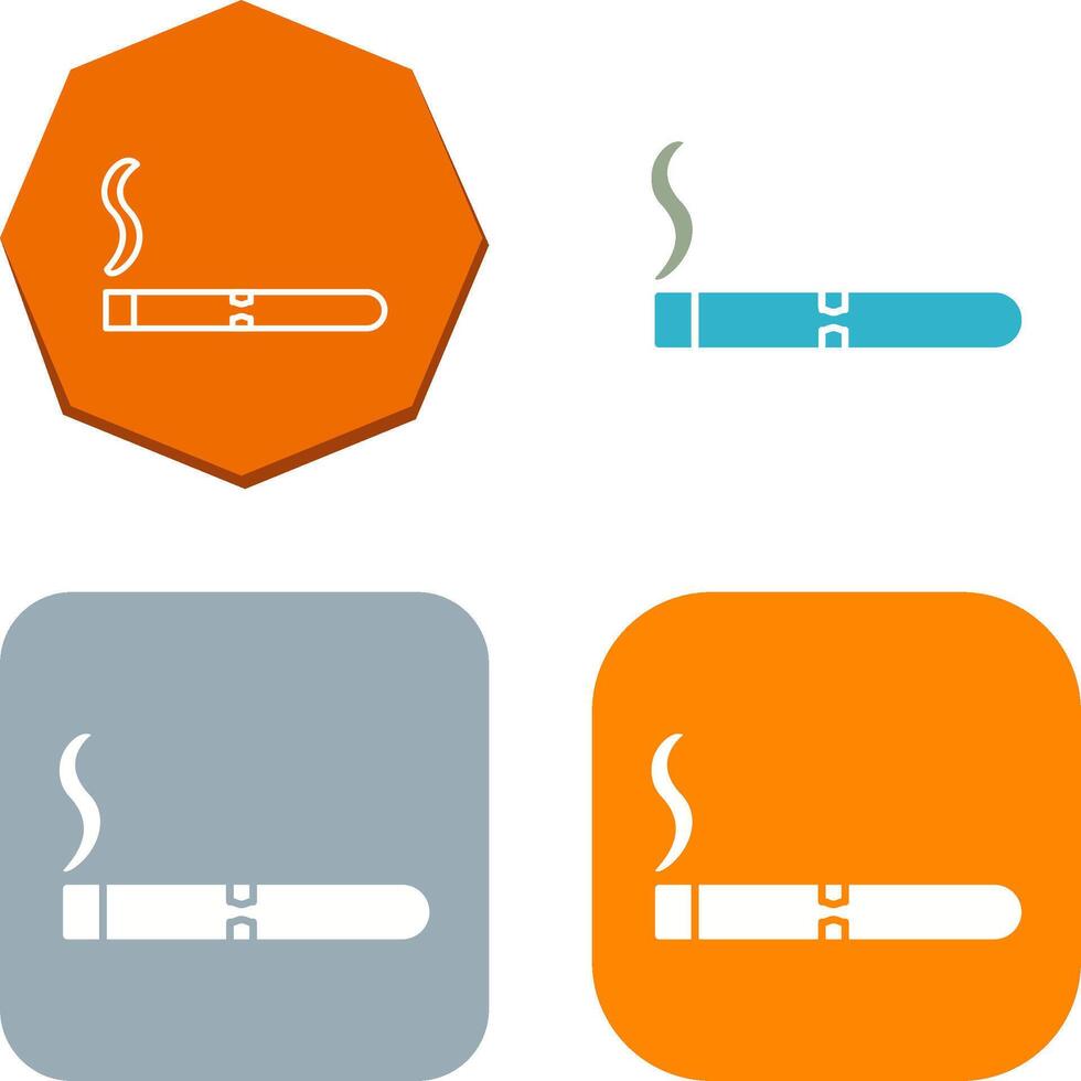 Unique Lit Cigar Icon Design vector