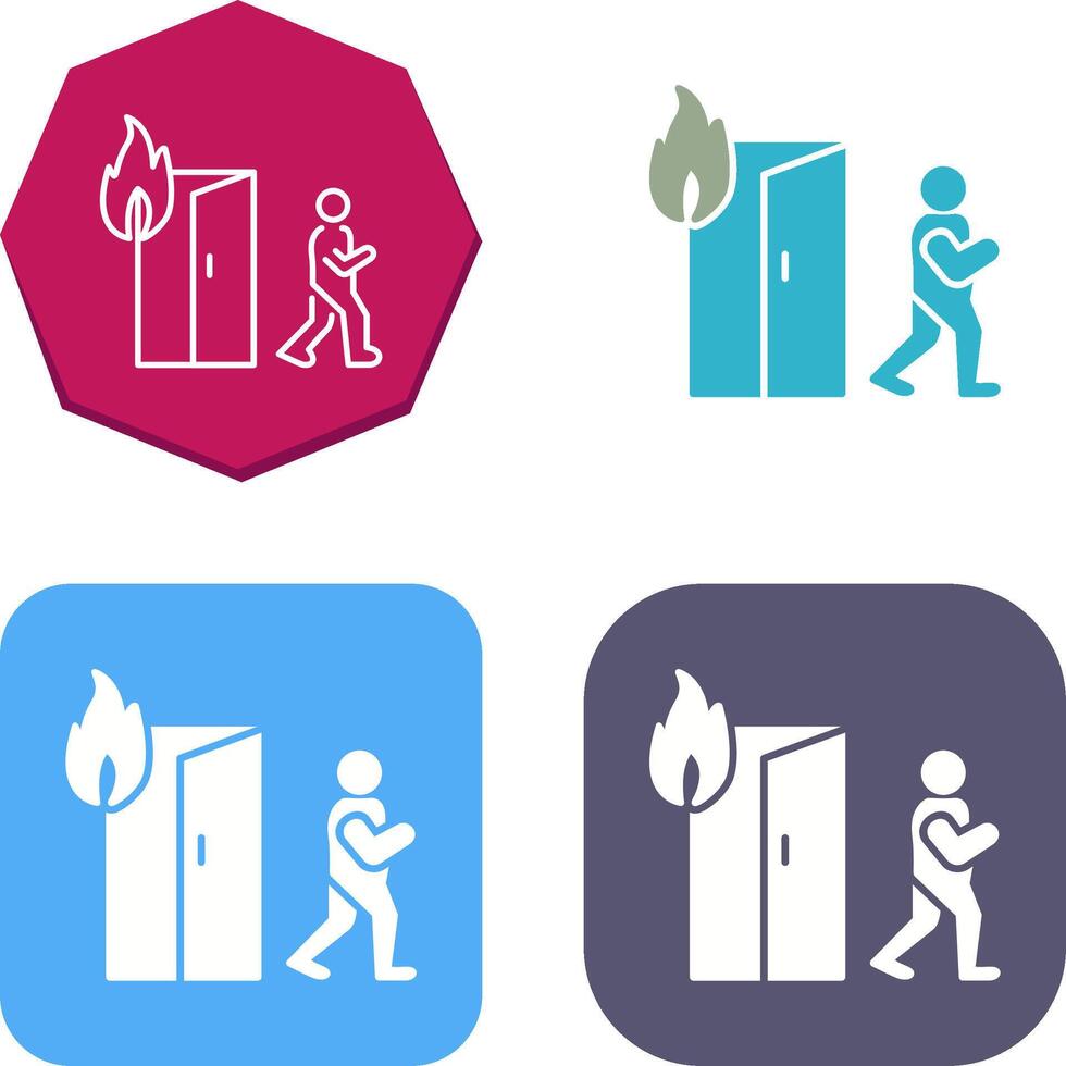 Unique Running from Fire Icon Design vector