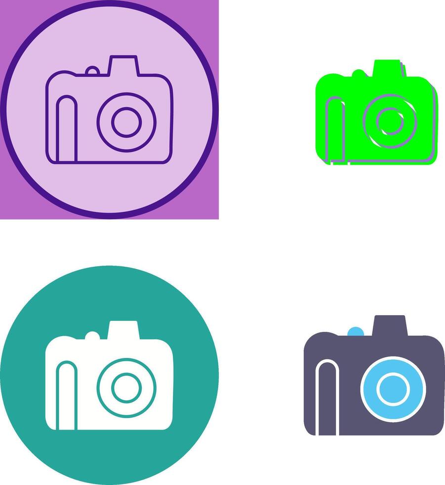 Unique DSLR Camera Icon Design vector
