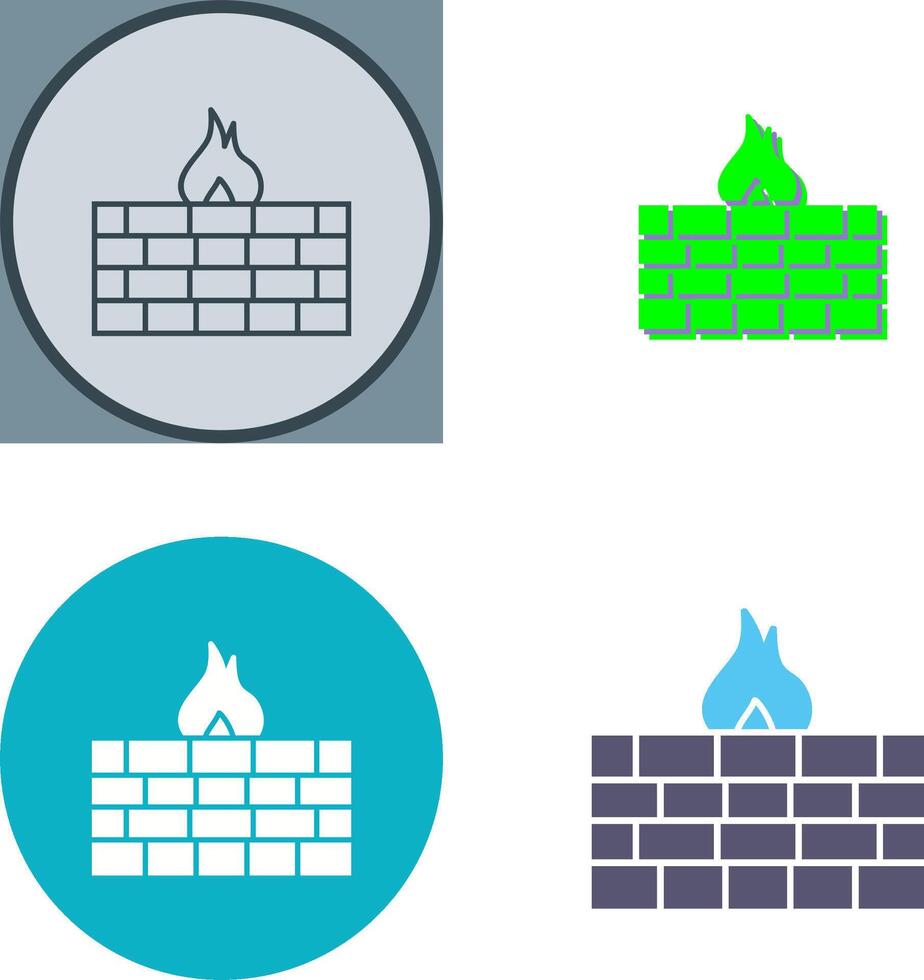 Unique Firewall Icon Design vector