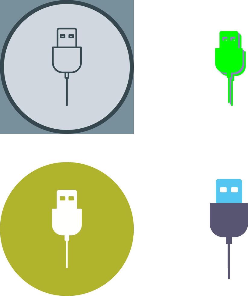 único USB cable icono diseño vector
