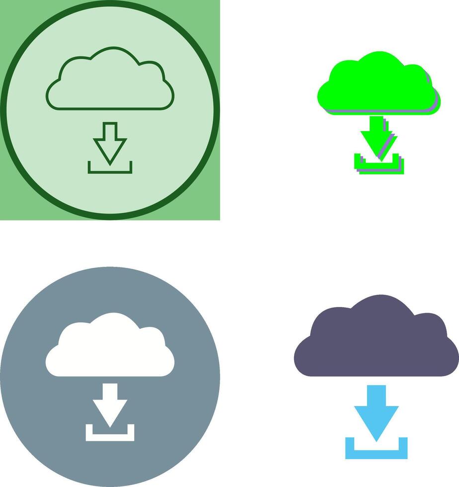 Unique Download from Cloud Icon Design vector
