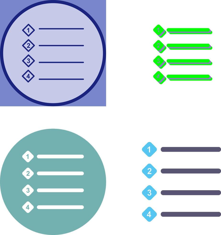 Unique Numbered list Icon Design vector