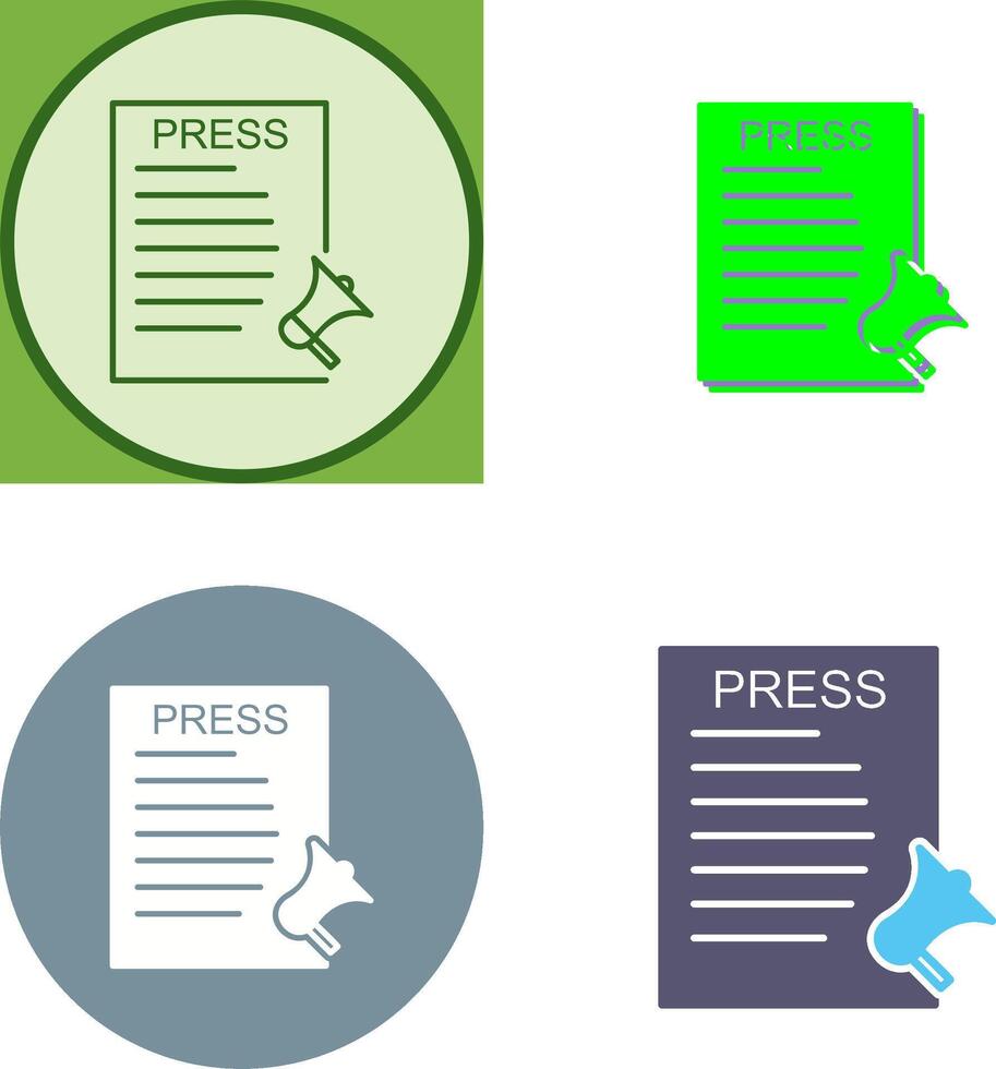Unique Press Releases Icon Design vector