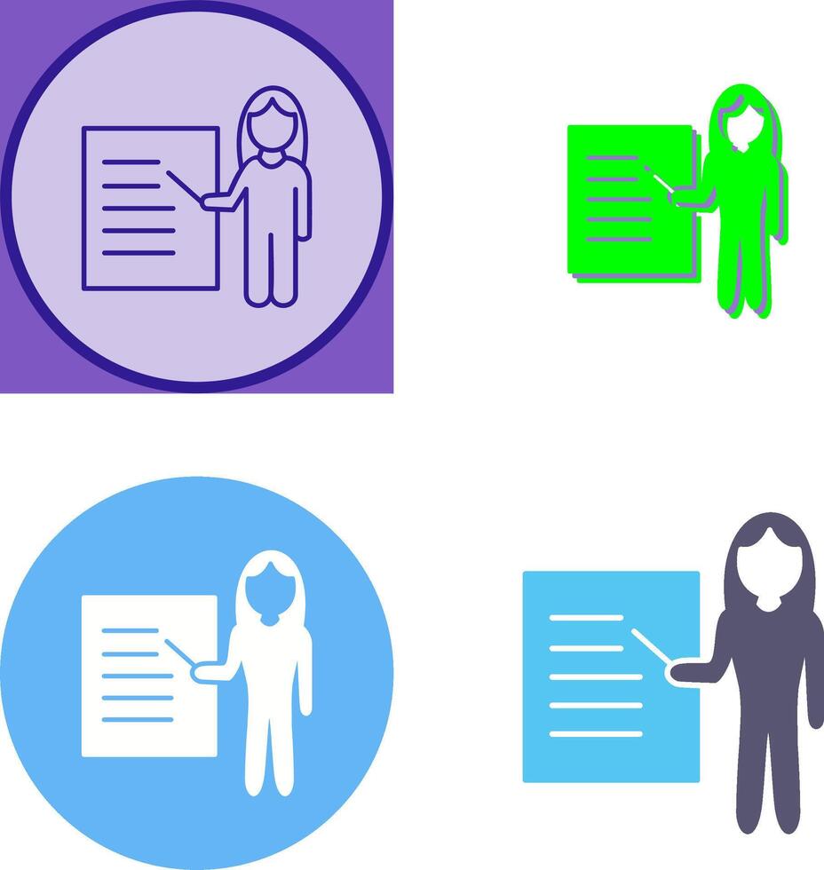 Unique Female Presenter Icon Design vector