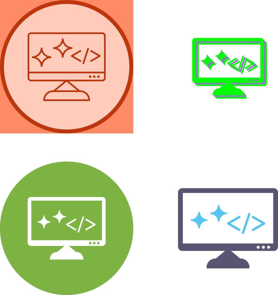 Unique Clean Code Icon Design vector