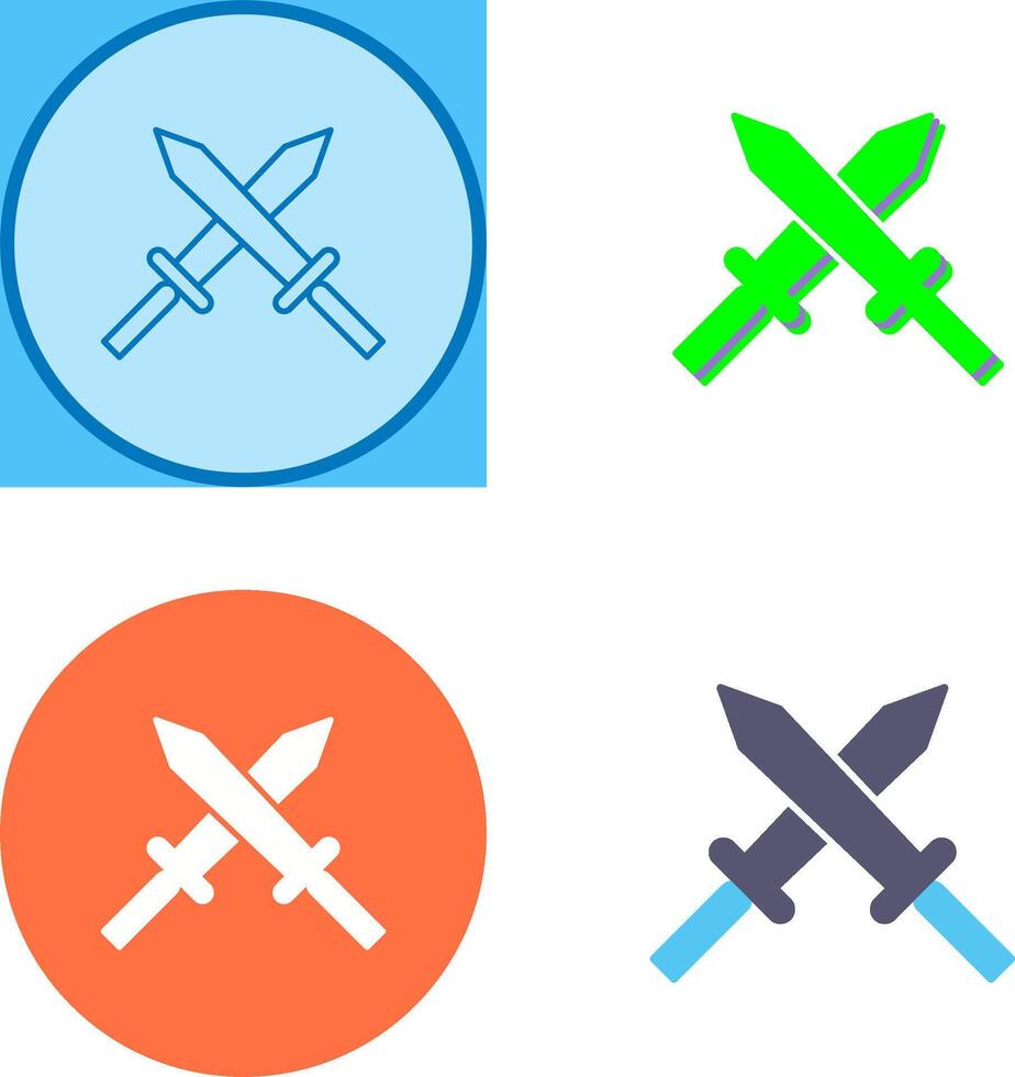 Unique Two Swords Icon Design vector