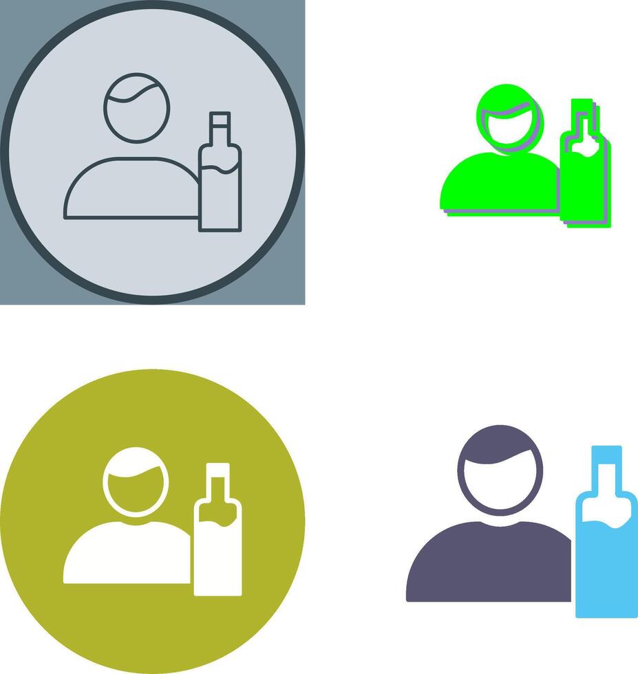 Unique Man And Drink Icon Design vector