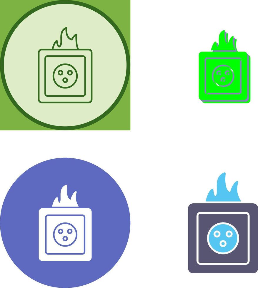 Unique Fire in Socket Icon Design vector