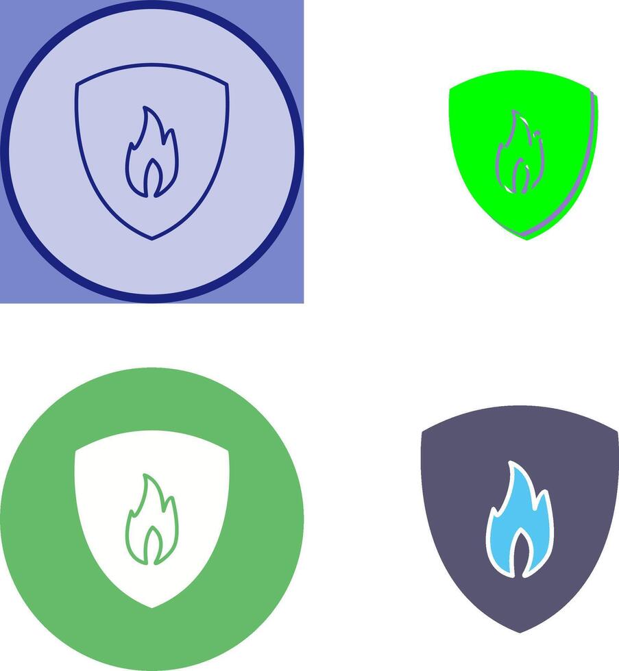 Unique Fire Shield Icon Design vector