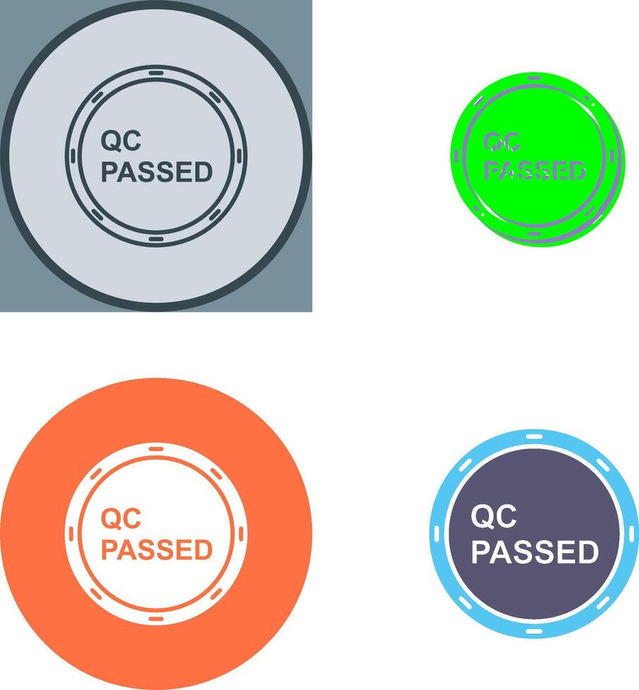 Unique QC Passed Icon Design vector