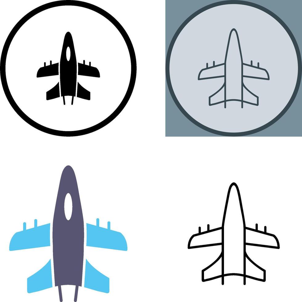 icono de avión militar vector