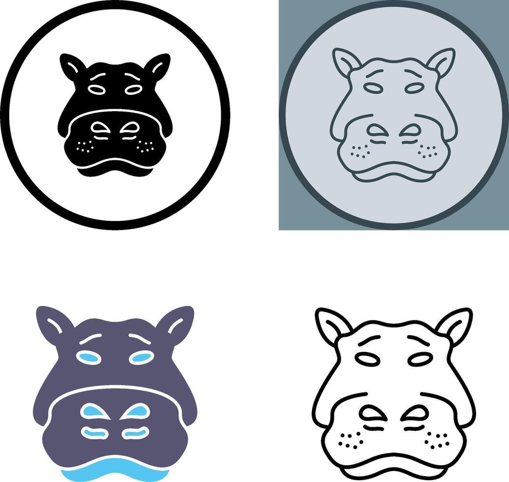 Hippo Icon Design vector