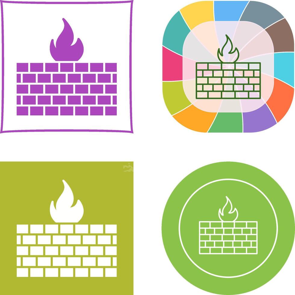 Firewall Icon Design vector
