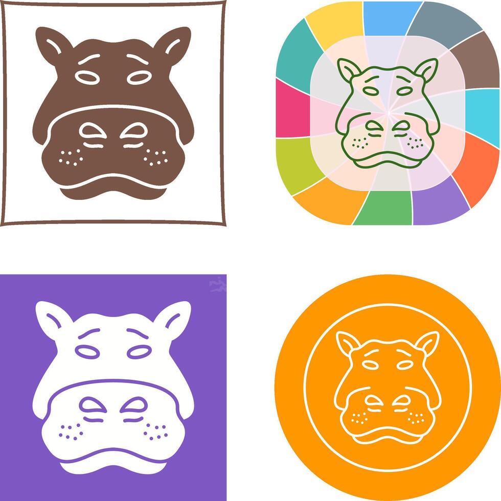 Hippo Icon Design vector