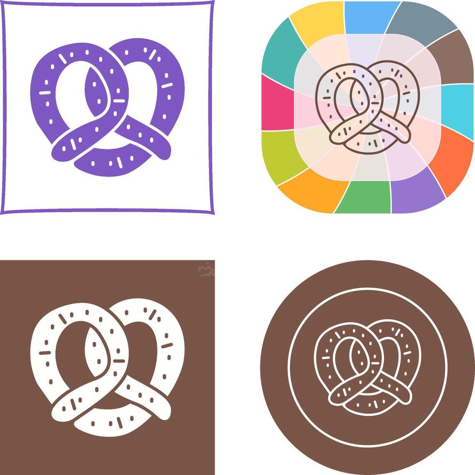Pretzel Icon Design vector