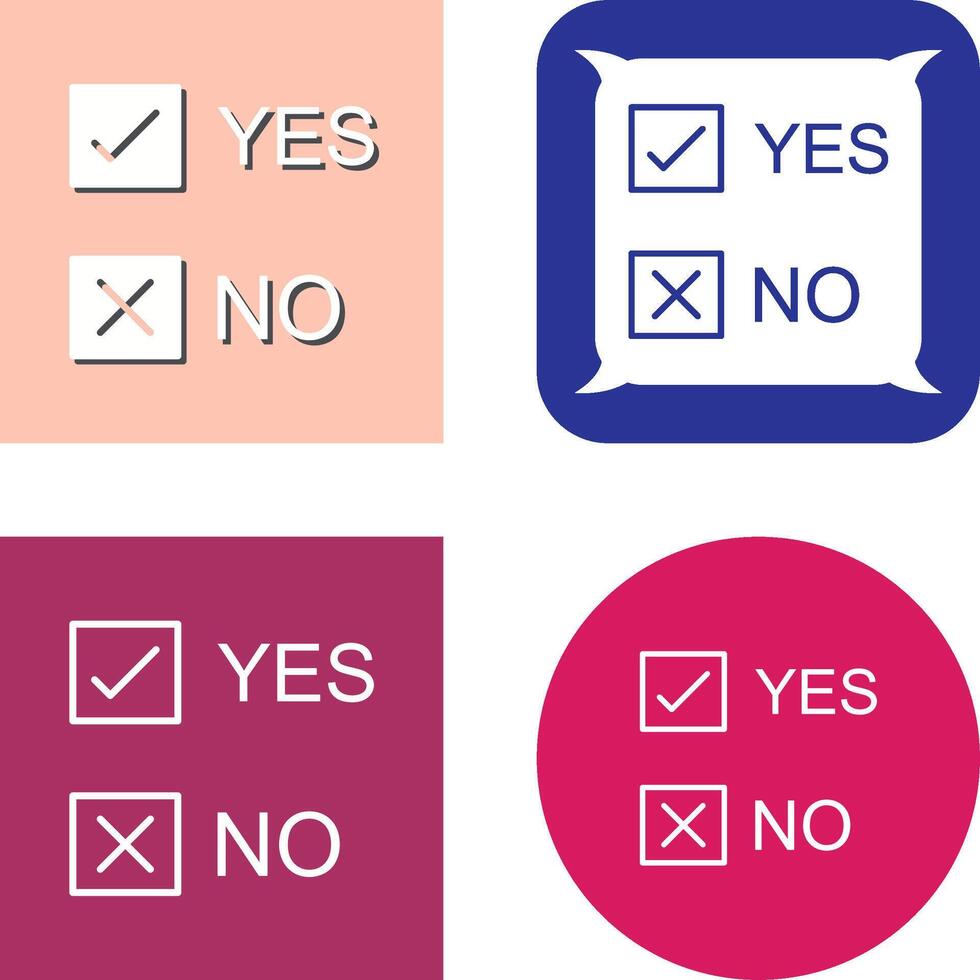 Yes No Option Icon Design vector